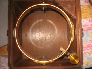 Antique Marine Chronometer Spare Parts.  Box.  Ring Bowl.