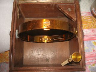 Antique marine chronometer spare parts.  Box.  Ring bowl. 2