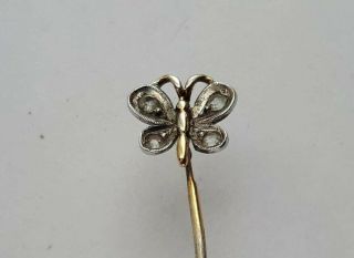 K.  FABERGE design Imperial Russian 84 Silver Tie Pin with Crystals 2