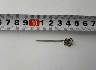 K.  FABERGE design Imperial Russian 84 Silver Tie Pin with Crystals 4