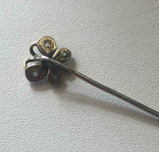 K.  FABERGE design Imperial Russian 84 Silver Tie Pin with Crystals 6