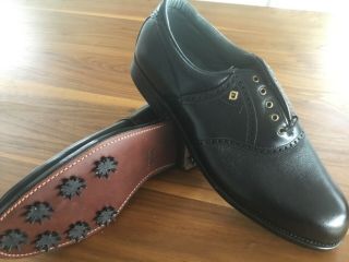 Vintage Footjoy Classics Mens Black 12d Leather Golf Shoes Style 51011
