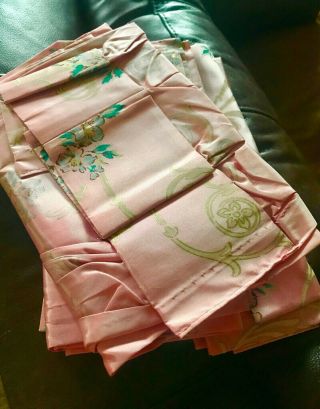 Vintage taffeta drapes,  gorgeous and,  4 panels unlined,  rose pink 4