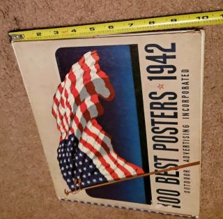 1942 Book Titled 100 Best Posters 1942 Outdoor Advertising Incorporated RARE VTG 7