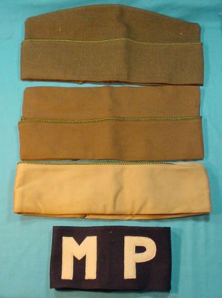 Wwii Us Army Military Police Mp Armband And Hat Group