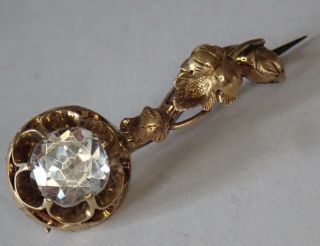 Antique Victorian Gold Filled Paste Halleys Comet Pin