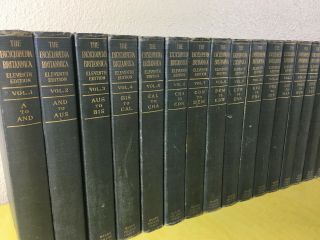 Encyclopedia Britannica 1910 11th Ed.  Handy Vol.  Vtg Complete Book Set