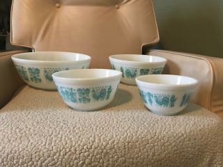 Vintage Collectible Pyrex Amish Butterprint Nesting Mixing Bowls