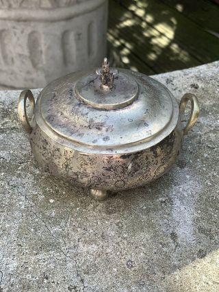 Persian Solid Silver Sugar Bowl