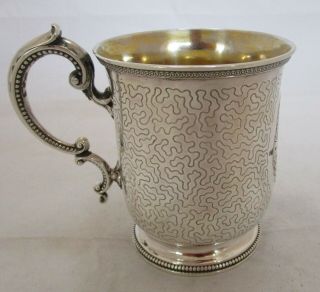 Good Antique Victorian Sterling Silver Christening Mug,  1868,  150 Grams