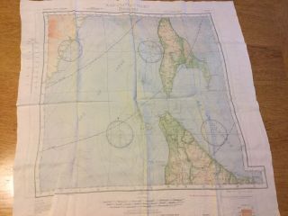 Wwii Aaf Cloth Chart Escape Map Scarf Nk - 53 Vladimiro - Alexandrov. ,  Nl - 54 Otomari