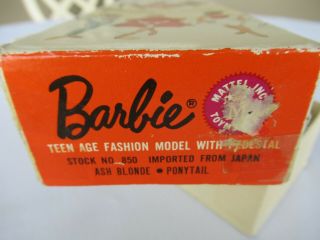 VINTAGE BLOND PONYTAIL SWIRL BARBIE DOLL FROM EARLY 1960 ' S, 8