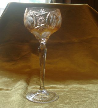 Ajka Cut To Clear Wine Glass Inmarsala Gold Amber