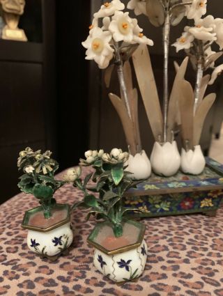 Antique Asian Jade & Cloisonne Objects Collectibles Flowers Boat 8