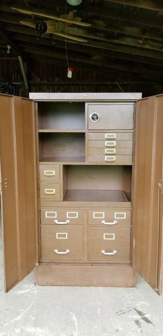 Vintage Cole Steel Rare Desk And File Office Cabinet With Safe