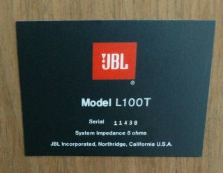 Vintage Set Of 2 JBL L100T L100 Titanium 12 