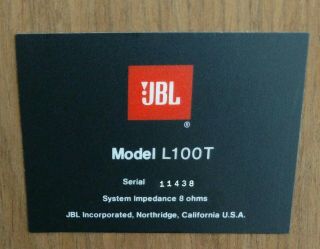 Vintage Set Of 2 JBL L100T L100 Titanium 12 