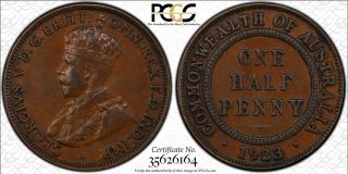 1923 Half Penny Pcgs Graded Xf45 Rare Coin