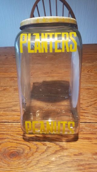 Vintage Planters Peanuts Glass Advertising Display Jar Mr.  Peanut Store 5