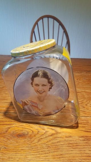 Vintage Planters Peanuts Glass Advertising Display Jar Mr.  Peanut Store 7