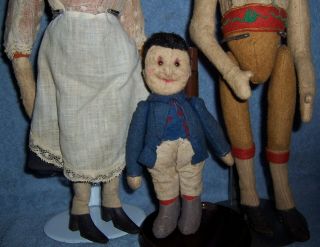 ANTIQUE STEIFF Felt Cloth Character Doll Family 14 