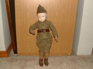 Rare Schoenhut Ww I Soldier Character Doll Pat.  Jan 17,  1911 - Schoenhut Doll