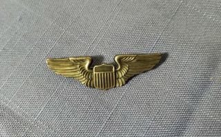 Sterling Silver Wwii United States Army Air Force Pilot Wings Pin 2 "