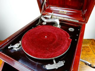 Antique Gramophone Edison Bell Discaphone Table Top Record Player Wind Up 78rpm 2