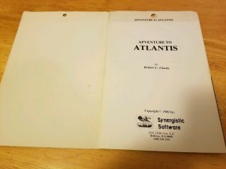 Rare Adventure To Atlantis by Synergistic Software Apple II Computer Game 1982 5