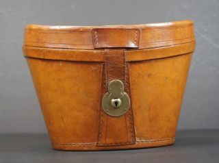 Stunning Vintage Leather Bucket Hatbox