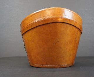 Stunning Vintage Leather Bucket Hatbox 6