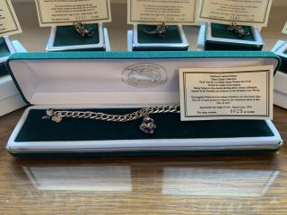 Disney Limited Edition Charm Bracelet & 6 Charms Vintage Sterling 55g 7.  5 