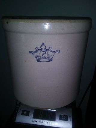 Vintage Stoneware Blue Crown 2 Gallon Crock Jug Charming