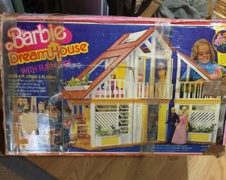 Vintage 1978 Barbie Doll A Frame Dream House W/ Box - Near Complete