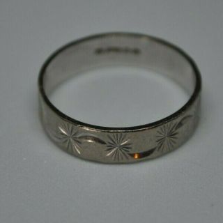 Vintage Hallmarked 18ct White Gold Wedding Ring Band 5mm