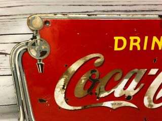 Antique 1930 ' s Porcelain Drink Coca Cola Fountain Service Coke Sign 2