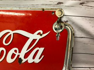 Antique 1930 ' s Porcelain Drink Coca Cola Fountain Service Coke Sign 4
