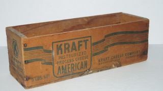 Vintage Kraft American Process Cheese Wood Box Chicago Ill
