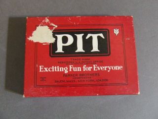 Antique Parker Brothers Pit Card Game In Red Box