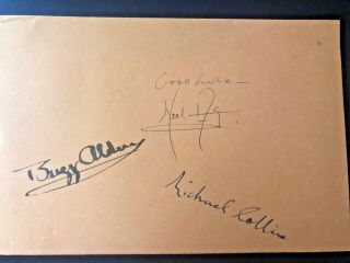 Apollo 11 Signed Autographed Vintage Astronaut Cut Neil Armstrong Buzz Aldrin,