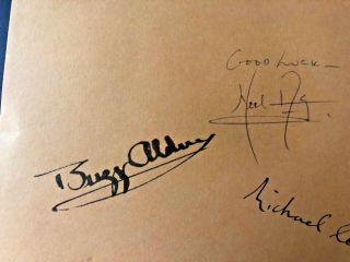 APOLLO 11 SIGNED AUTOGRAPHED VINTAGE ASTRONAUT CUT NEIL ARMSTRONG BUZZ ALDRIN, 2