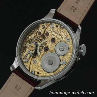A.  Lange & Söhne movement GERMAN Skeleton Hand Engrav Silver Dial Rare Watch 48mm 3