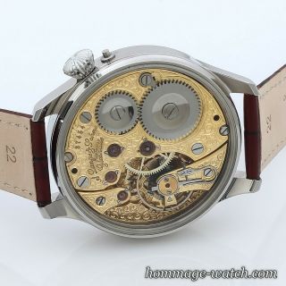 A.  Lange & Söhne movement GERMAN Skeleton Hand Engrav Silver Dial Rare Watch 48mm 7
