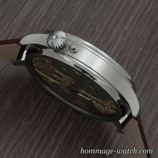 A.  Lange & Söhne movement GERMAN Skeleton Hand Engrav Silver Dial Rare Watch 48mm 8