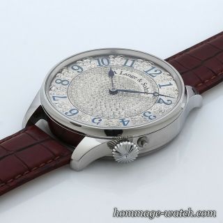 A.  Lange & Söhne movement GERMAN Skeleton Hand Engrav Silver Dial Rare Watch 48mm 9