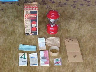 Vintage Coleman 200 A Red Lantern - Single Mantle - October 1963 - Box -