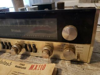 Vintage McIntosh Mx 110 Tuner Preamplifier Tube Stereo Preamp 4