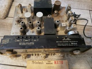 Vintage McIntosh Mx 110 Tuner Preamplifier Tube Stereo Preamp 6
