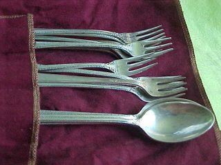 5 Spoons - 10 Cocktail Spoons.  - International Silver " Queens Lace ",  Except 3