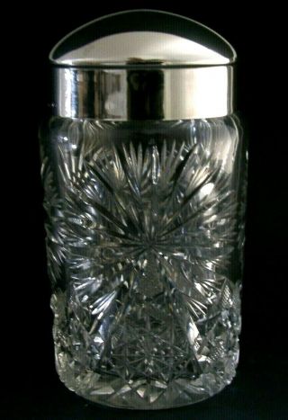 Stunning Swedish Silver And Cut Glass Cookie Or Sweet Jar 1910 Antique Art Deco